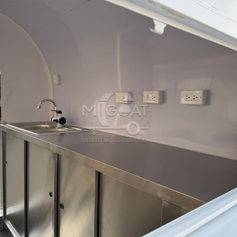 MGR-2.2M White Minimalist Waterproof Outdoor Mobile Coffee Food Concession Cart Trailer